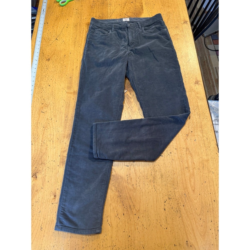 Faherty Corduroy Pants 30W 31L Charcoal Grey 5-Pocket Slim Straight Trousers